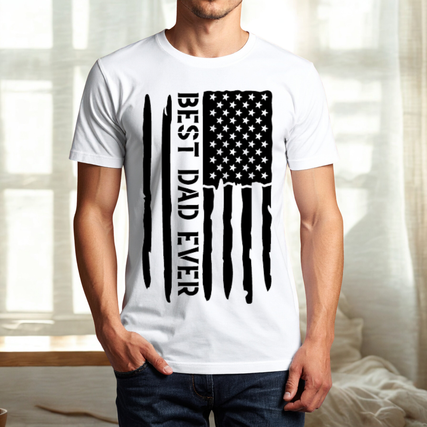 Best Dad Ever with American Flag