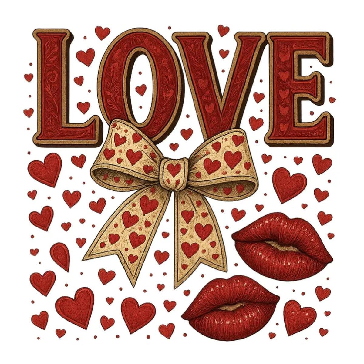 Love With Lips & Hearts