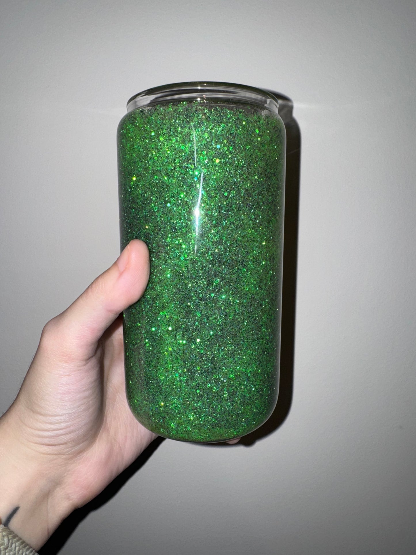 Emerald Glow Snowglobe Tumbler | Ready To Ship | Add Custom Decal Option