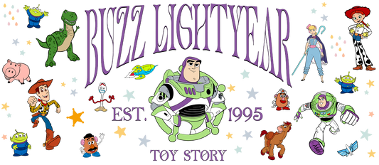 Astro Squad Ranger surrounded by cartoon characters and stars cup wrap