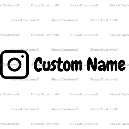 IG logo with 'Custom Name' text on a white background