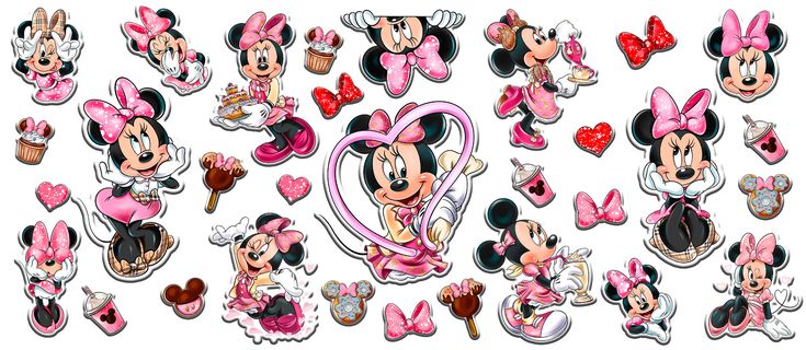 Collection of the cute love mouse on a white background
