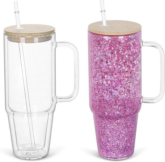40oz Glass Snowglobe Tumbler