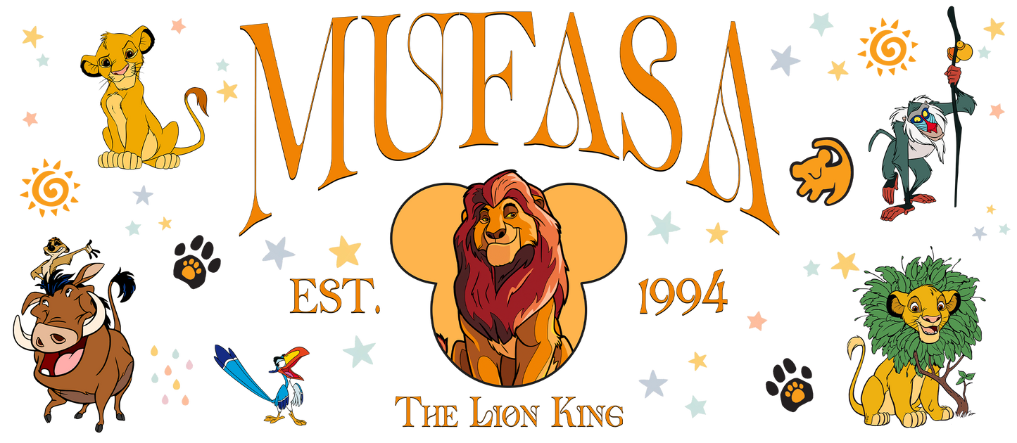 King of the jungle with cartoon characters  on a white background.