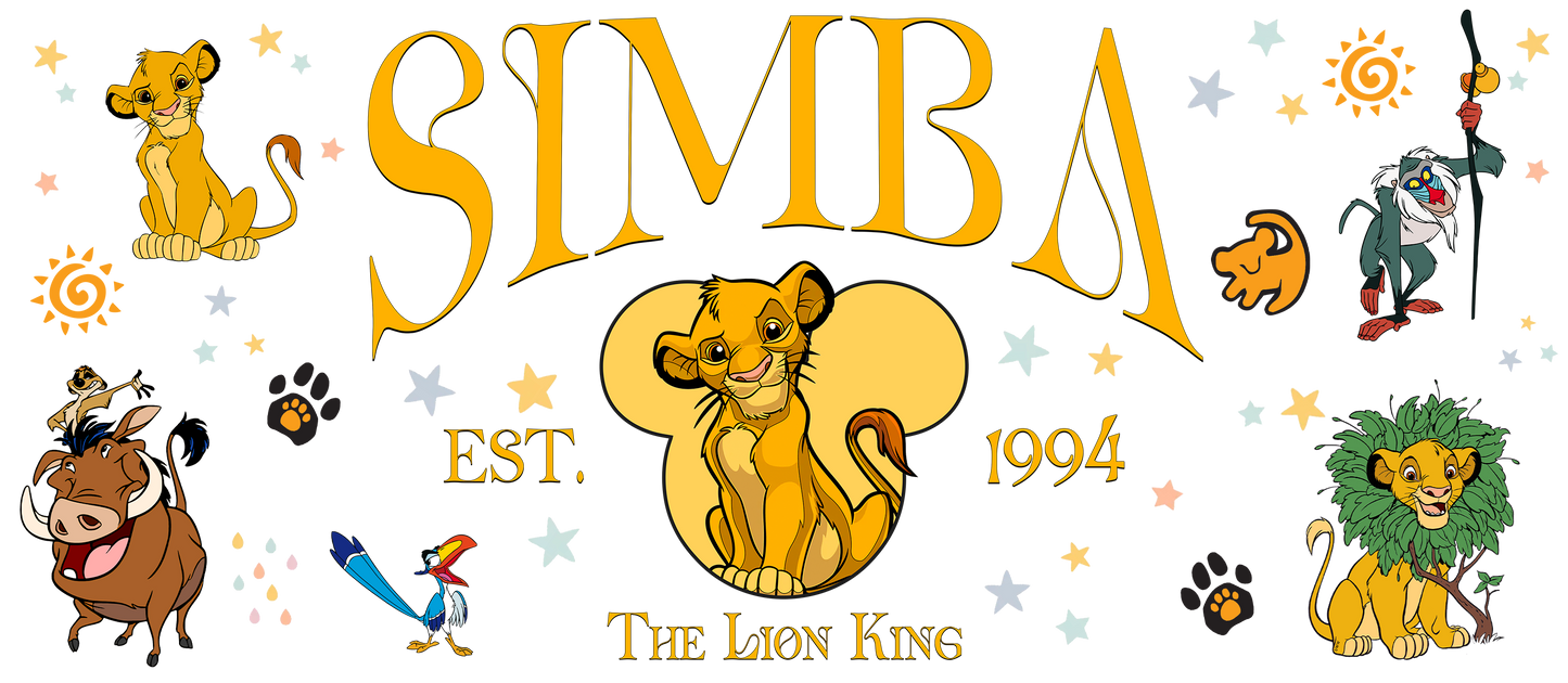 Cartoon depiction of the majestic lion with various characters and elements.