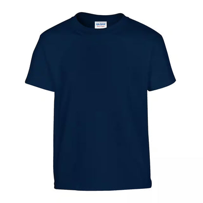 Navy blue kids t-shirt on a white background