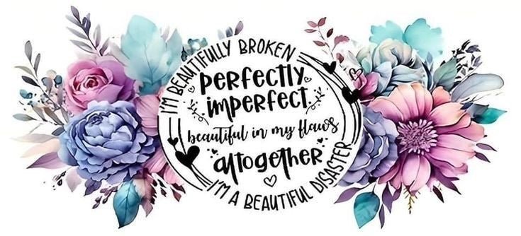 Floral design with motivational quote on a white background