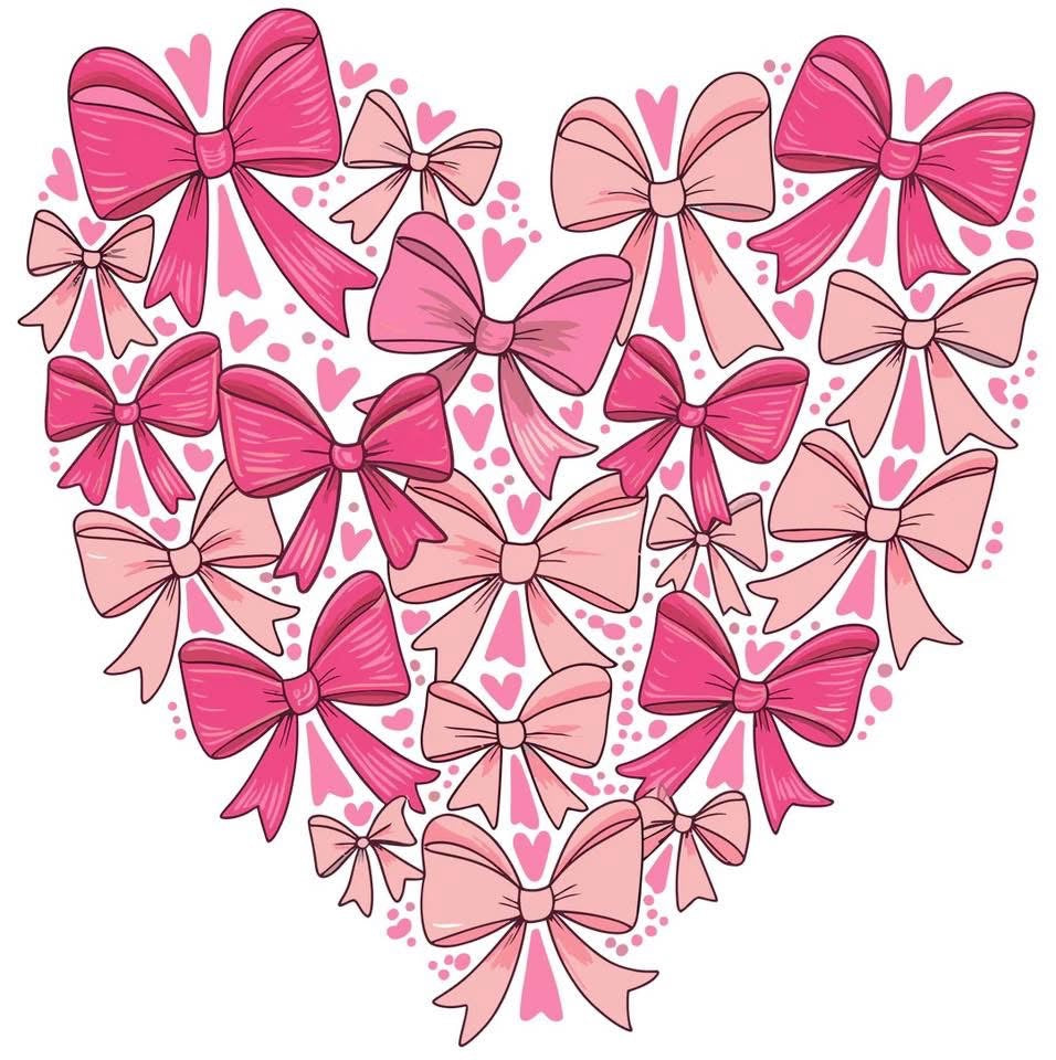 Pink Bows Into A Heart