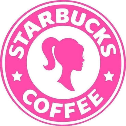 Pink Coffee logo with a silhouette of a woman's head.