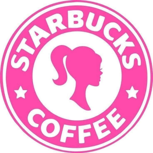 Pink Coffee logo with a silhouette of a woman's head.