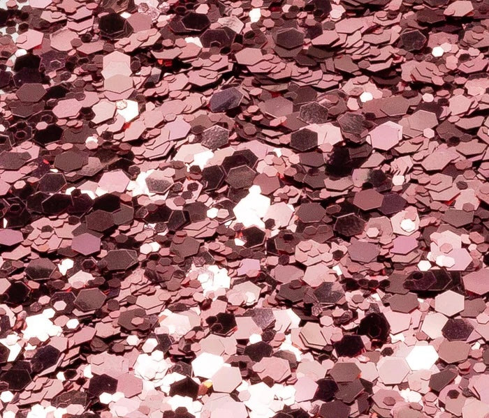 Rose gold glitter spread out