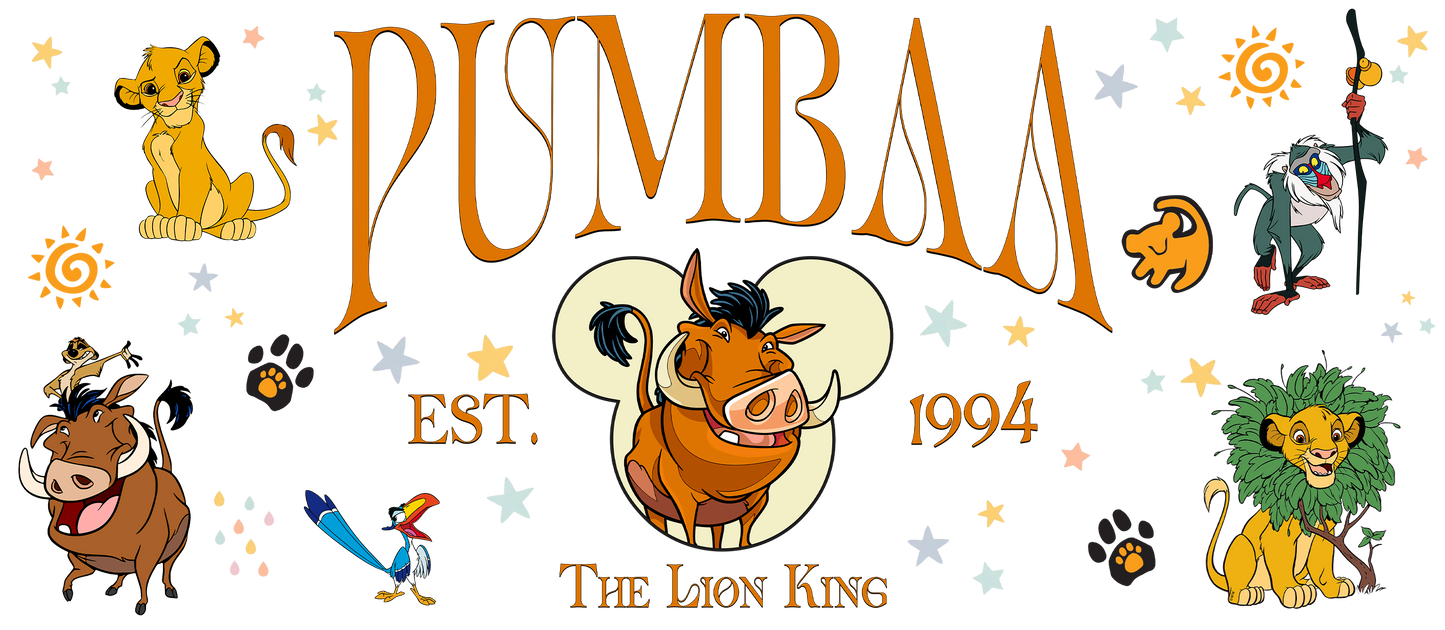 Silly hog with other jungle characters cup wrap