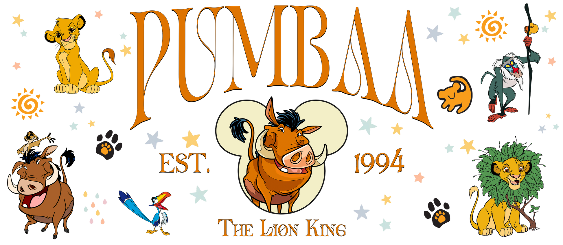 Silly hog with other jungle characters cup wrap