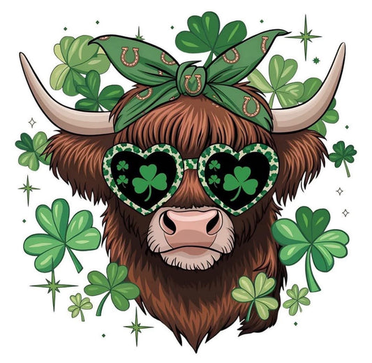 St. Patty's Day Highland Cow