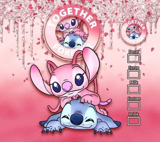 Cartoon characters on a pink background with 'Together' text