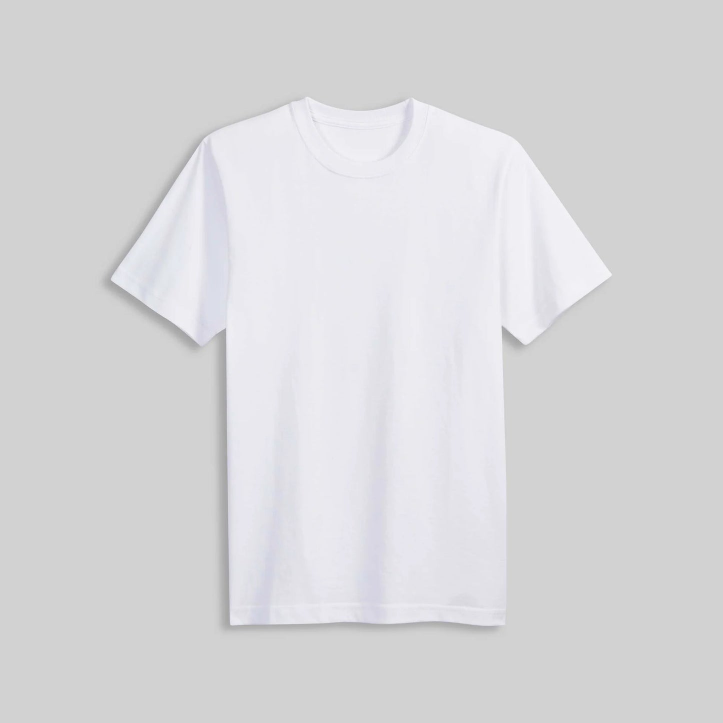 White t-shirt on a gray background